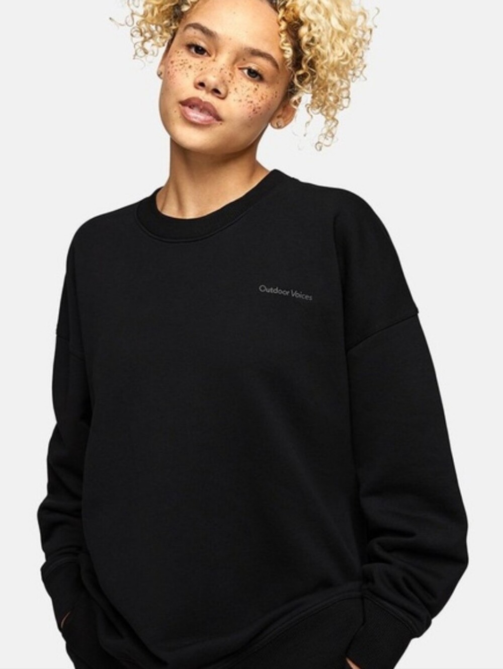 Outdoor Voices Pickup Sweatshirt In Black Size Small